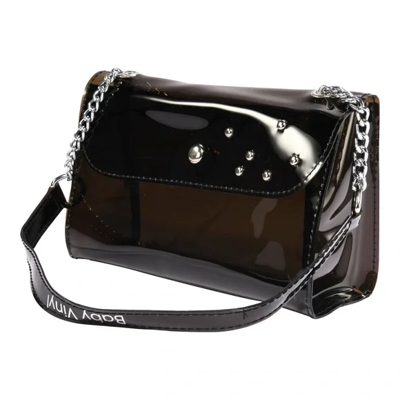 90’s -Inspired Black Vinyl Jelly Bag - Picture 4 of 9